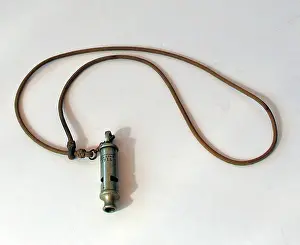 Lanyard: WWI Officer's whistle dated 1915
