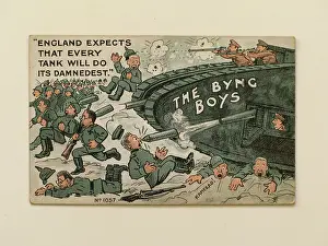 Meek: WWI postcard depicting tanks, UK