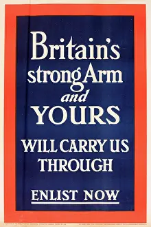Yours: WWI Poster, Britain's Strong Arm and YOURS