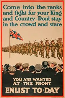 Passive: WWI Poster, Come into the ranks and fight