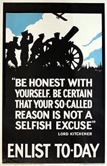 Excuse: WWI Poster, Enlist Today