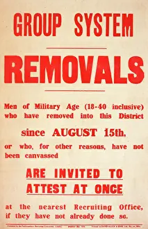 Removals: WWI Poster, Group System, Removals