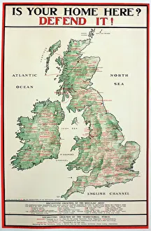 Enlist: WWI Poster, Is your home here? Defend it!