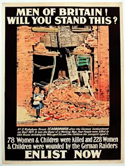Wykeham: WWI Poster, Men of Britain! Will you stand this?