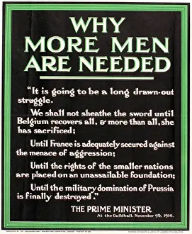 Guildhall: WWI Poster, Why More Men Are Needed