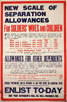 Allowance: WWI Poster, New scale of separation allowances