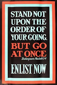 Urgent: WWI Poster, Go at Once, Enlist Now