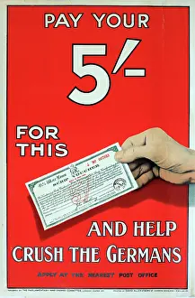 Crush: WWI Poster, Pay Your 5'- and Help Crush the Germans