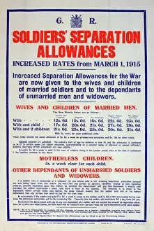 Rates: WWI Poster, Soldiers Separation Allowances