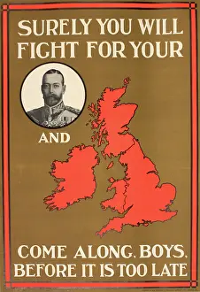 Surely: WWI Poster, Surely you will fight