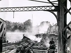 Dendermonde: WWI: Railway bridge blown up Dendermonde, Termonde