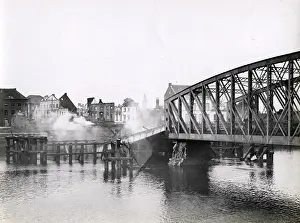 Dendermonde: WWI: Railway bridge blown up Dendermonde, Termonde