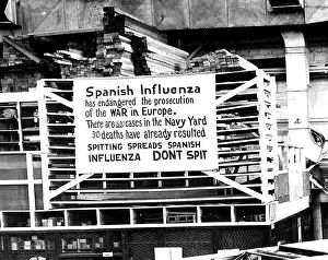 Signage: WWI, Spanish Influenza, 1918