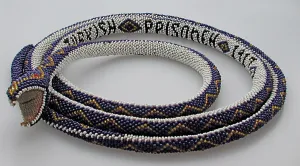 Beadwork: WWI Turkish blue POW beadwork snake