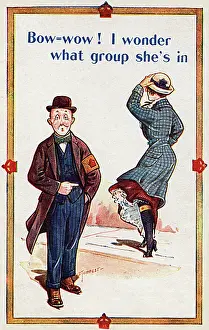 Armlet: WWI - Wearing a Derby Armlet - Comic Postcard