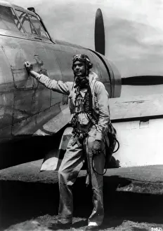 Tuskegee: WWII, Col. Benjamin O. Davis Jr. Beside P-47 Thunderbolt, 19