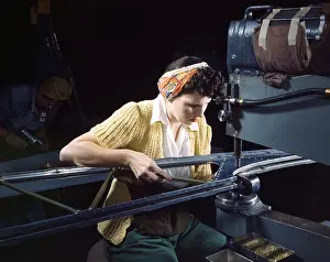 Workforce: WWII, Female Riveting Machine Operator, 1942