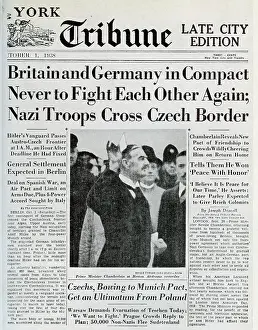 Compact: WWII Newspaper Headline, Britain and Germany in compact