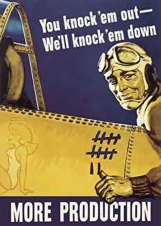 Bonds: WWII propaganda poster of a fighter pilot