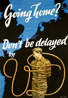 Transmitted: WWII STD Poster, Don't Be Delayed by VD