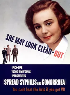 Transmitted: WWII STD Poster, She May Look Clean - BUT