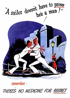 Transmitted: WWII STD Poster, A Sailor Doesn't Have to Prove He's a Man!