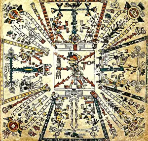 Coldness: Xiuhtecuhtli, Aztec God of Fire, Codex Fej?rviry-Mayer, 15th
