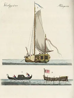 Bertuch: Yacht, longboat and gondola