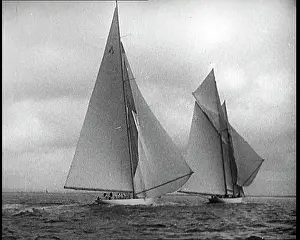 Yachts: Two Yachts Sailing on the Sea