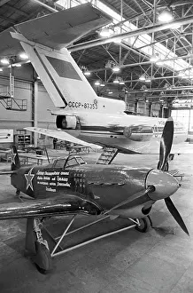 Renovated: Yak-1 fighter aircraft on display, 1990
