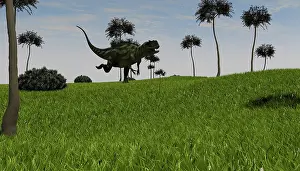 Yangchuanosaurus: Yangchuanosaurus running across a grassy field