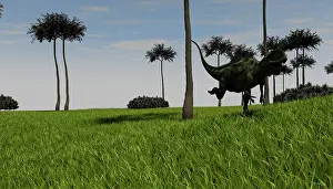 Yangchuanosaurus: Yangchuanosaurus running across a grassy field
