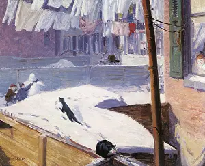Snowman: Back Yard in Greenwich Village