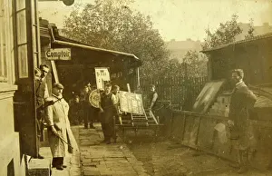 Brno: Yard of a sign painter in Brno - 1910