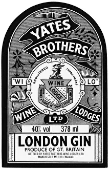 Yates Brothers London Gin Label