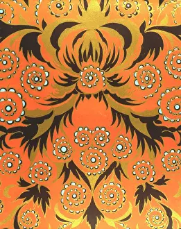 Dazzling: Yellow, black and orange abstract art deco design