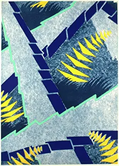 Arrows: Yellow and blue abstract art deco design