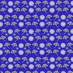Florals: Yellow and blue floral repeating pattern