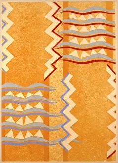 Zigzag: Yellow and brown abstract art deco design