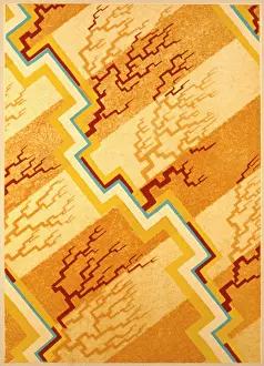 Roots: Yellow and brown abstract art deco design