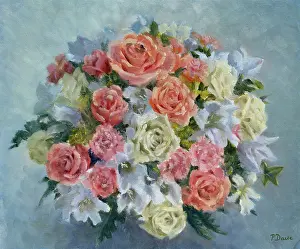 Yellow and Peach Rose Bouquet