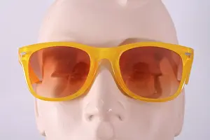 Lenses: Yellow plastic framed sunglasses, Mary Quant