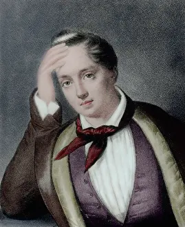 Yevgeny: Yevgeny Baratynsky (1800-1844). Russian poet. Portrait. Engr