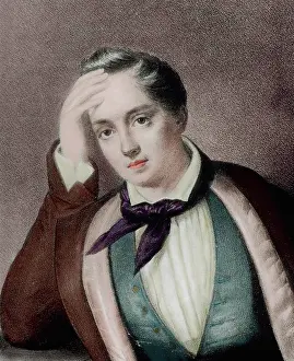 Yevgeny: Yevgeny Baratynsky (1800-1844). Russian poet. Portrait. Engr