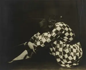 Thoughtful: Yevonde as Harlequin