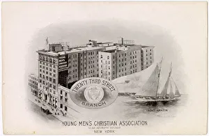 Inset: YMCA Building, West 23rd Street, New York City, USA