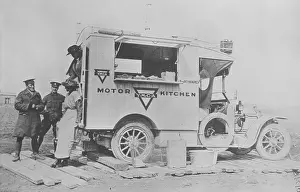 Parked: A Y.M.C.A. motor kitchen in France during World