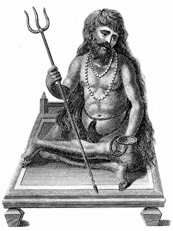 1811: A Yogi meditating. These Hindu philosophers and