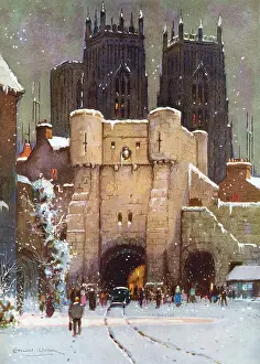 Bootham: York Minster in winter by Ernest Uden