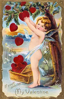 Celebrated: If You'd Only Be My Valentine, 1910. Cupid is